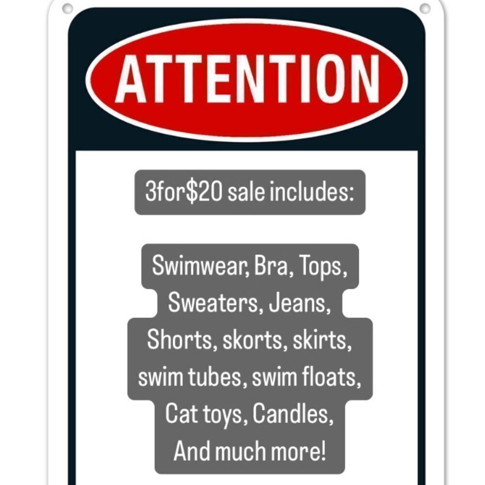 3for$20 sale includes many items feel free to check out closet!